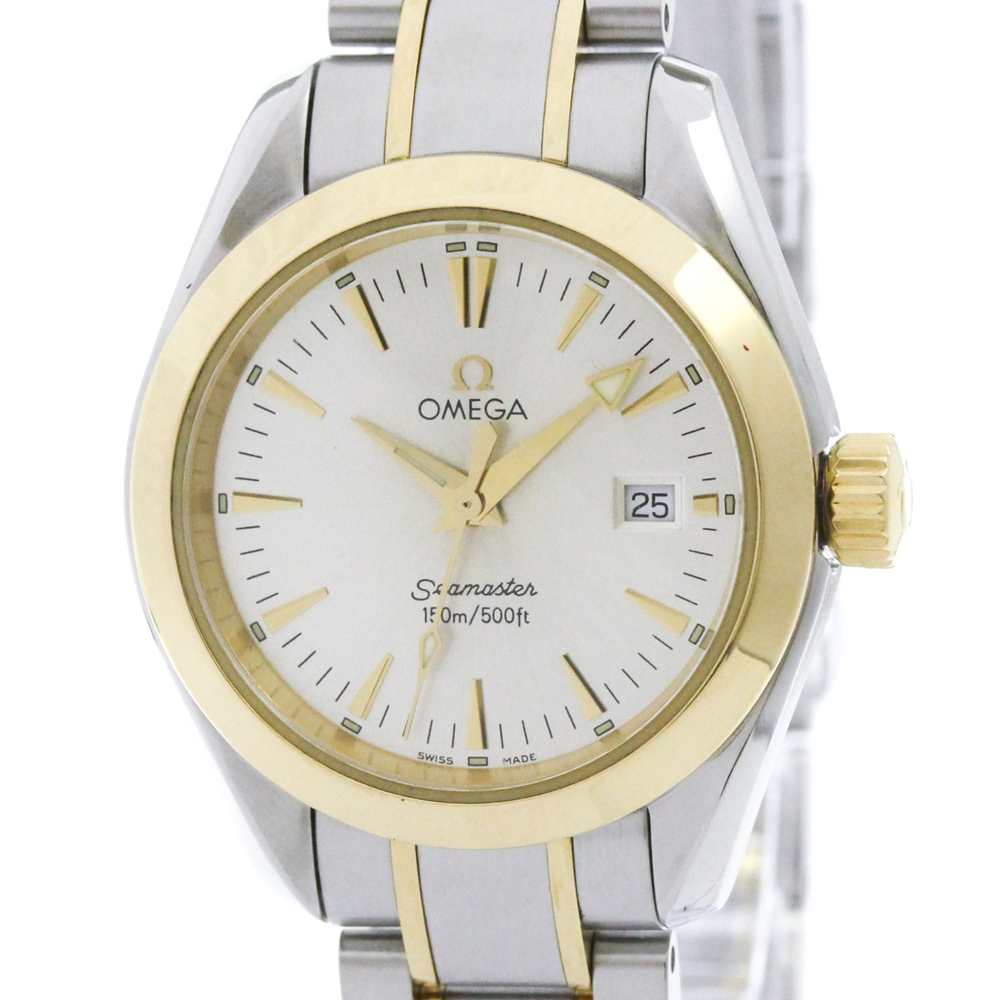 OMEGA Seamaster Aqua Terra 18K Gold Steel Ladies Watch 2377.30 Polished